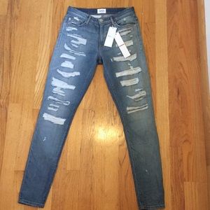 HUDSON MID-RISE NICO SUPER SKINNY JEAN SIZE 25